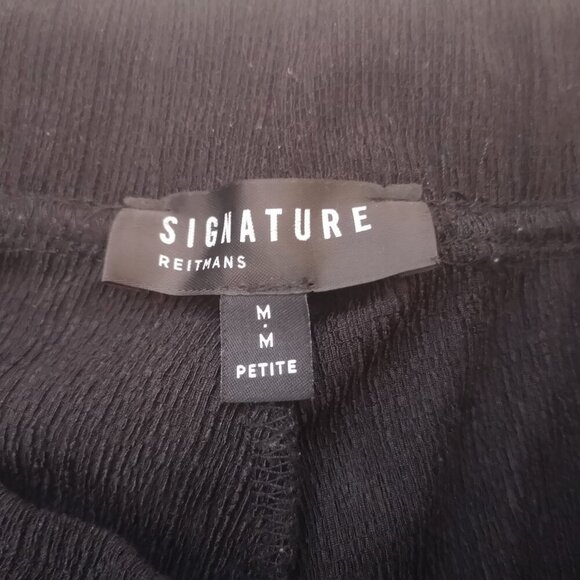 Signature Reitmans Ladies Black Size Medium Petite Wide Leg Pants - Picture 3 of 9